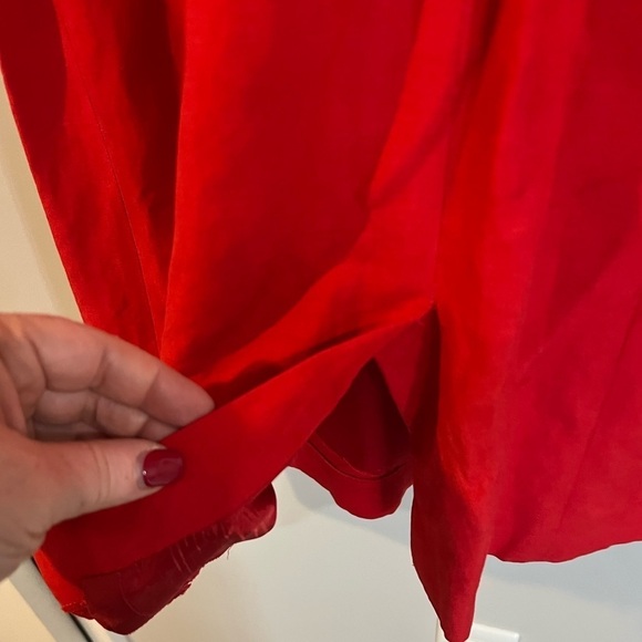 Laurel Red Shift Dress Linen Blend Size 36 US 6 Made In Italy - Picture 4 of 7